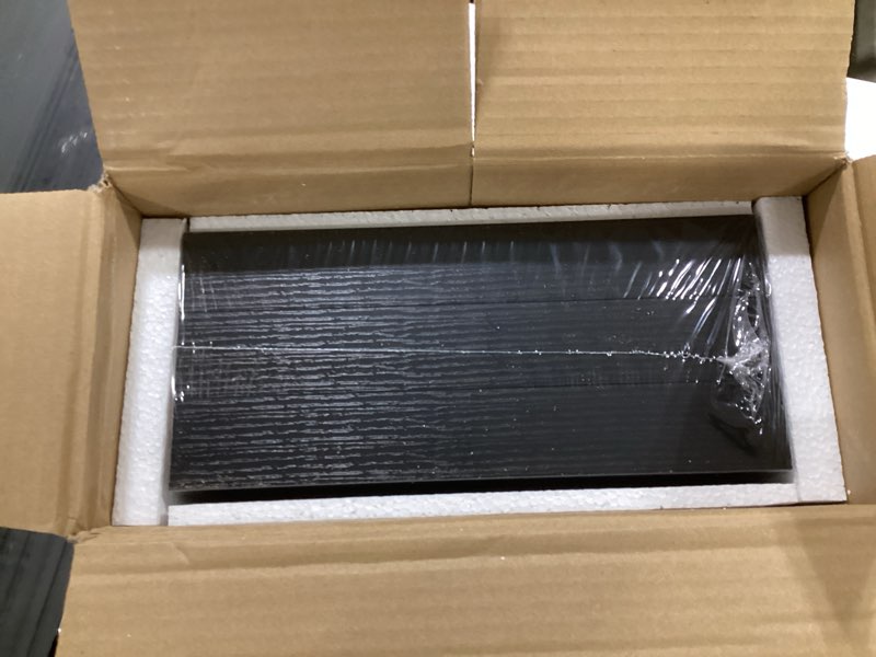 Condition photo showing Good Condition for QEEIG 10" Deep Floating Shelves for Wall - 10 x 24 inch Book Shelf Bathroom Bedroom Kitchen Living Room Hanging Bookshelf Farmhouse Set of 3, Black (025-60B3) 10"D x 23.6"W Black