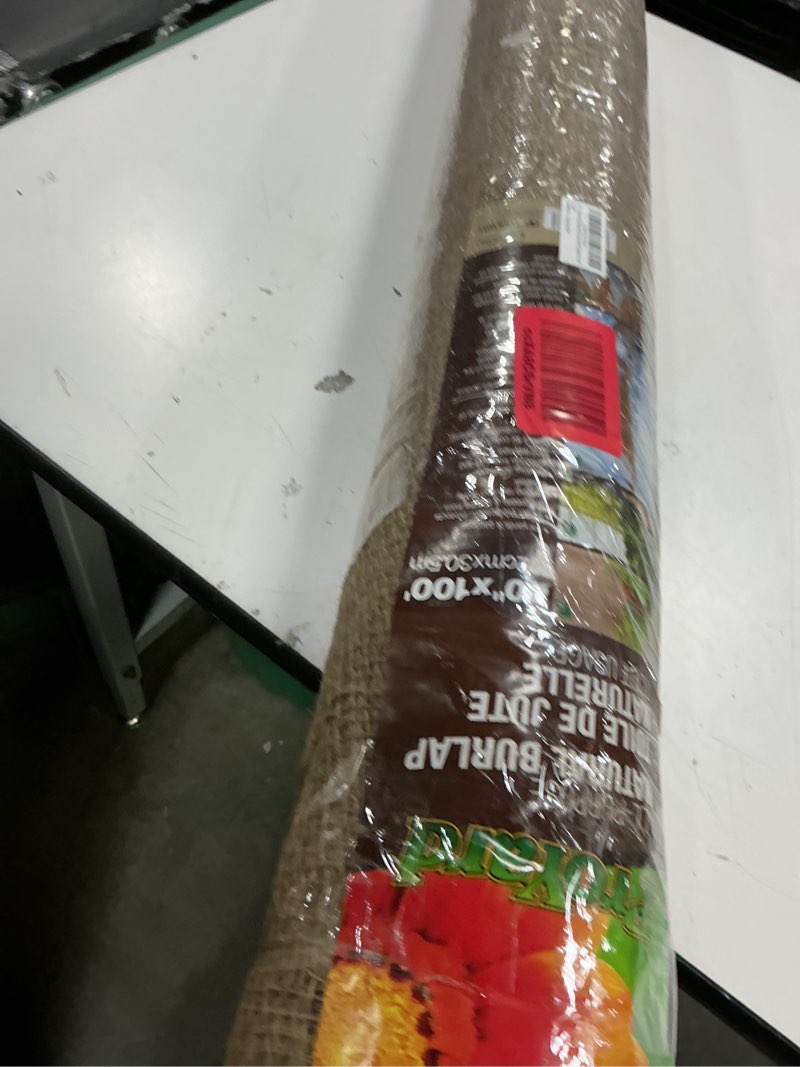 Condition photo showing New/Like New for natural burlap fabric roll - garden plant cover, jute material, 40" x100ft, for rustic decor, gardening, weed barrier, plant wrapping (5 x 5 weave) 40" x 100'