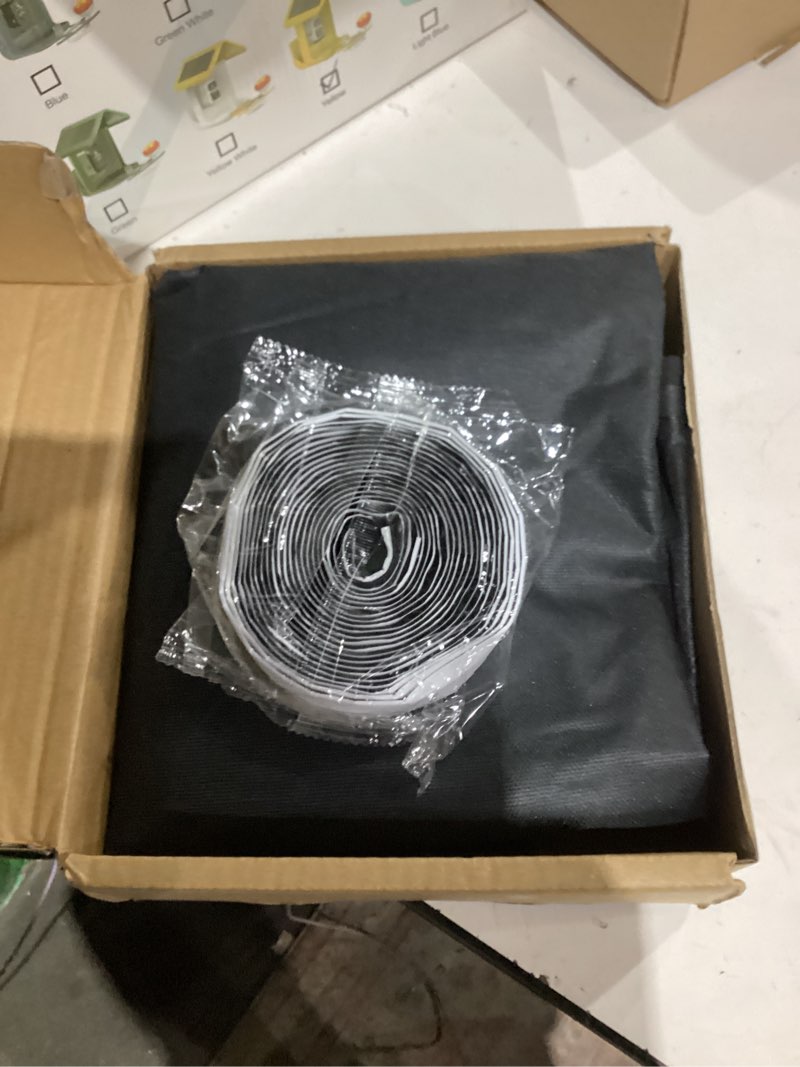 Condition photo showing Good Condition for fireplace cover, draft stopper for brick fireplace, fireplace flue blocker, indoor fireplace blanket for heat loss, winter and summer, black, 36x34 inches velcro installation fireplace cover 36" x 34"