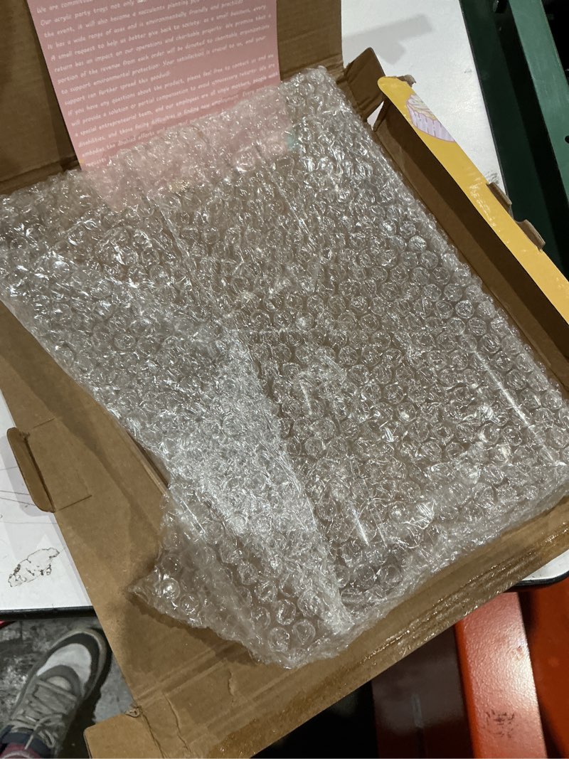 Condition photo showing As Is for 11" acrylic letter charcuterie box, reusable fillable alphabet number shaped form tray for birthday anniversaries, party decorative serving plates display candy cake (w) letter w 11" x 9.2" x 1.6"