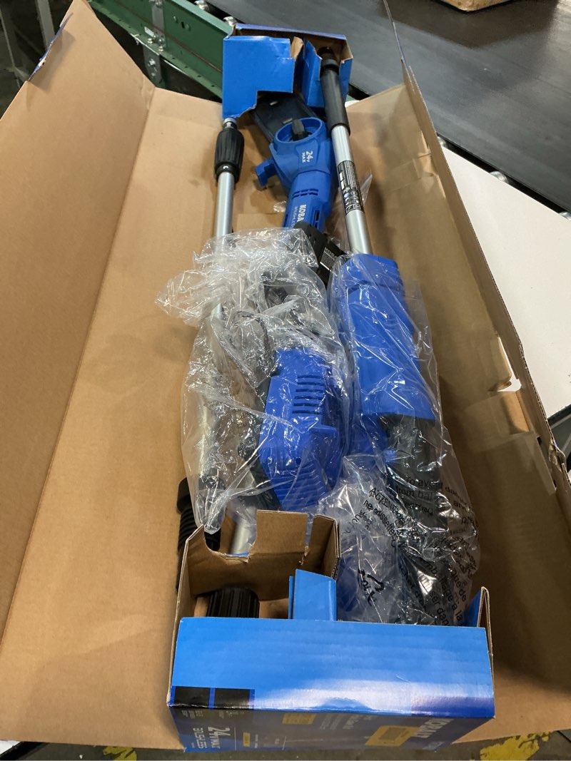 Condition photo showing As Is for kobalt 24-volt 8-in 2 ah pole saw (battery and charger included)