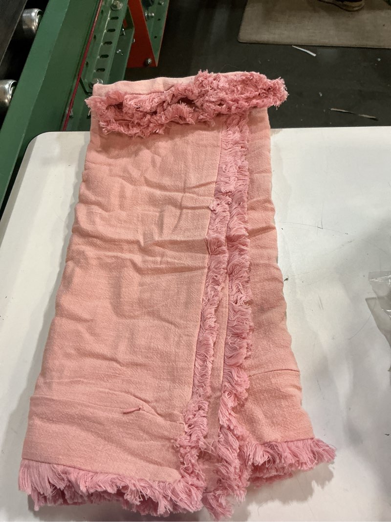Condition photo showing Good Condition for MIULEE Valentines Decorative Throw Pillow Covers Neutral Linen Fringe Throw Pillows Set of 2 Pink Boho Farmhouse Cushion Covers with Tassels for Couch Sofa Bed Living Room Spring Decor 20x20 Inch 20" x 20" (Pack of 2) Pink 2