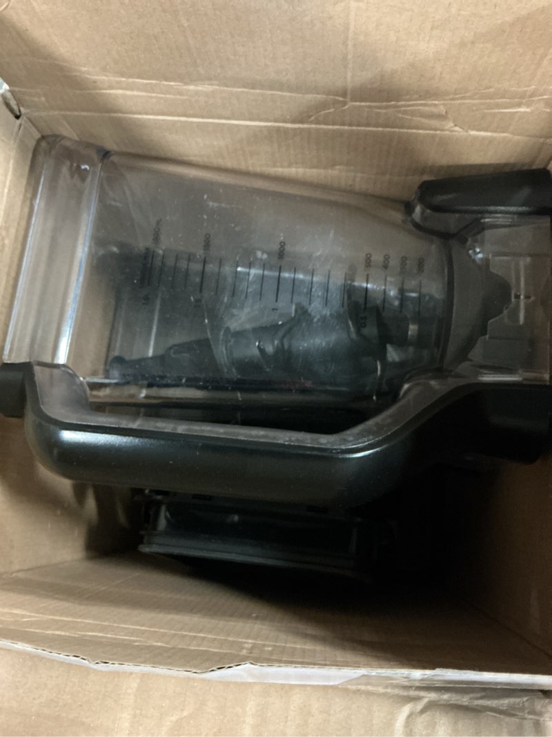Condition photo showing As Is for ninja professional plus blender | max power smoothie blender, ice cream maker, frozen drink mixer & margarita machine | 3 auto iq™ presets, 1400 w, 72oz total crushing pitcher | dark grey, bn701 72 oz. blender + total crushing pitcher