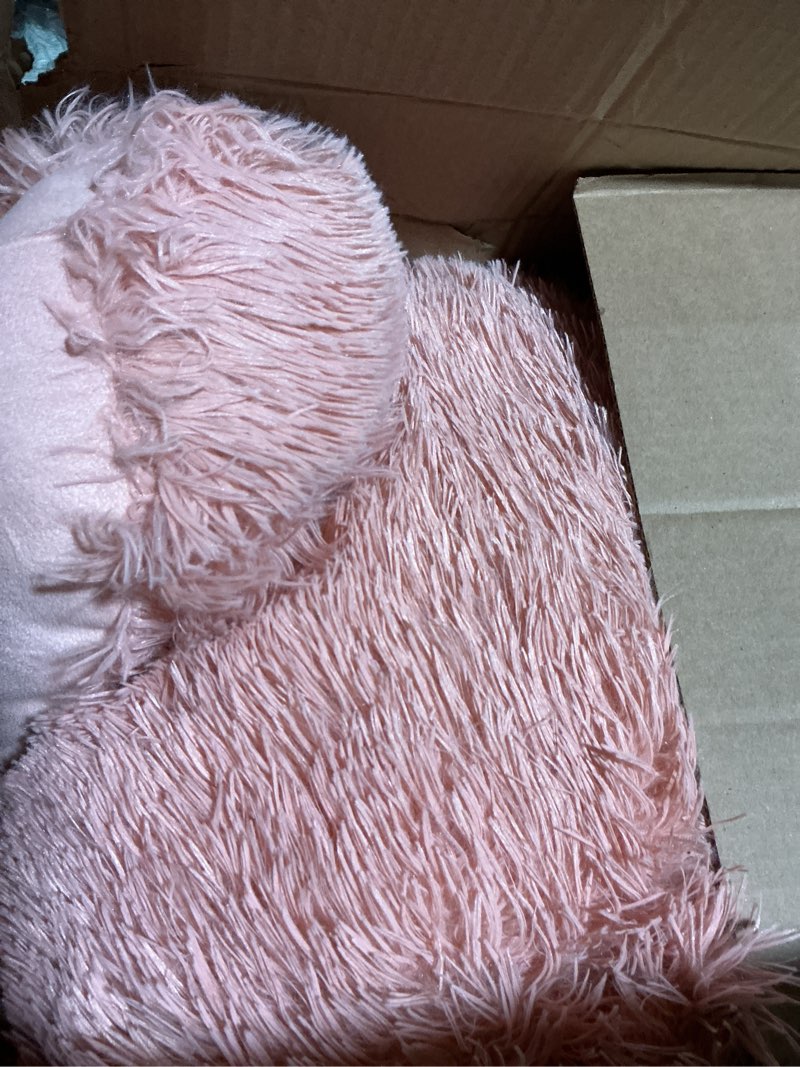 Condition photo showing Good Condition for Klear Vu Shaggy Reading Pillow Back Rest Body Pillow for Adults and Kids, Lumbar and Arm Support on Bed, Chair, Couch, Sofa and Floor, 30" x 21", One Size, Dusty Rose One Size Dusty Rose