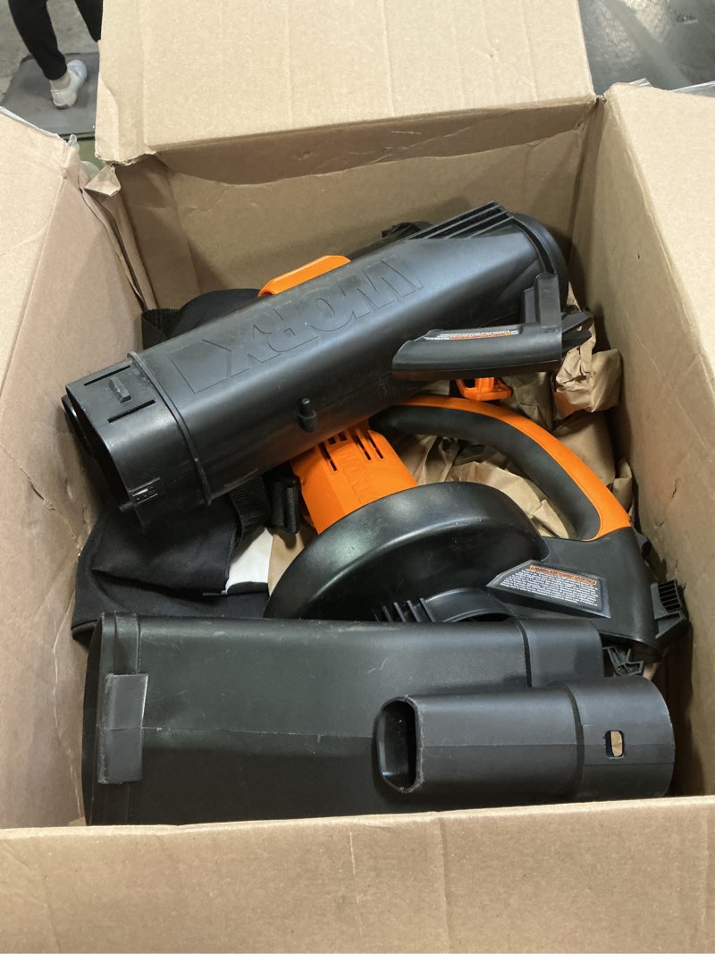 Condition photo showing Good Condition for WORX WG509 12 Amp Trivac, 3 in 1 Electric Leaf Blower, Leaf Vacuum & Leaf Mulcher for Lawn Care 350CFM Blower/Vac/Mulcher