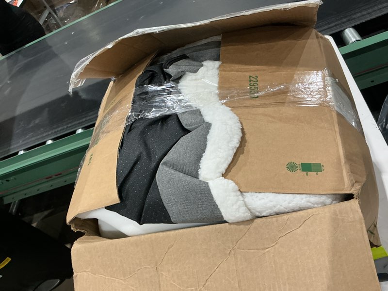 Condition photo showing As Is for patas lague orthopedic xl dog bed large sized dog 48''x30'', soft waterproof egg crate foam large pet crate beds mat with removable washable cover and non-slip bottom, ivory 48"l x 30"w x 3.5"th ivory
