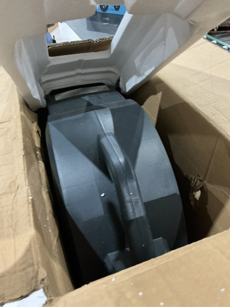 Condition photo showing As Is for retractable garden hose reel 5/8 in x100 ft, heavy duty wall mounted hose reel with 10- function sprayer nozzle, any length lock/automatic slow return system,180° swivel bracket gray 5/8"x100 ft
