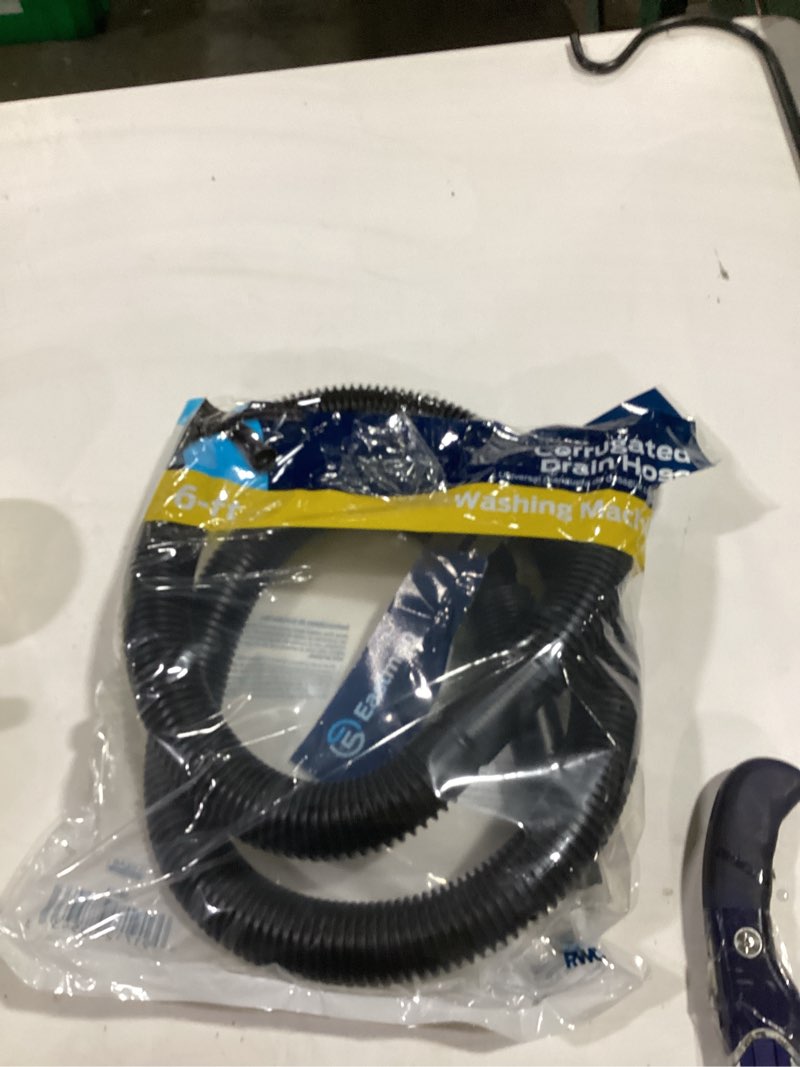 Condition photo showing As Is for eastman 6-ft 1, 1-1/8, or 1-3/8-in od inlet x 1-in compression outlet polypropylene washing machine drain hose