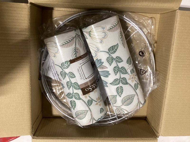 Condition photo showing Good Condition for lamp shades set of 2 for table lamps, 13" top x 13" bottom x 10" high(spider),medium drum lamp shades for floor lamps,bedroom,polyester fiber printing plants lampshades,easy assembly required,by go&so multicolour-2 13*13*10in - 2pc