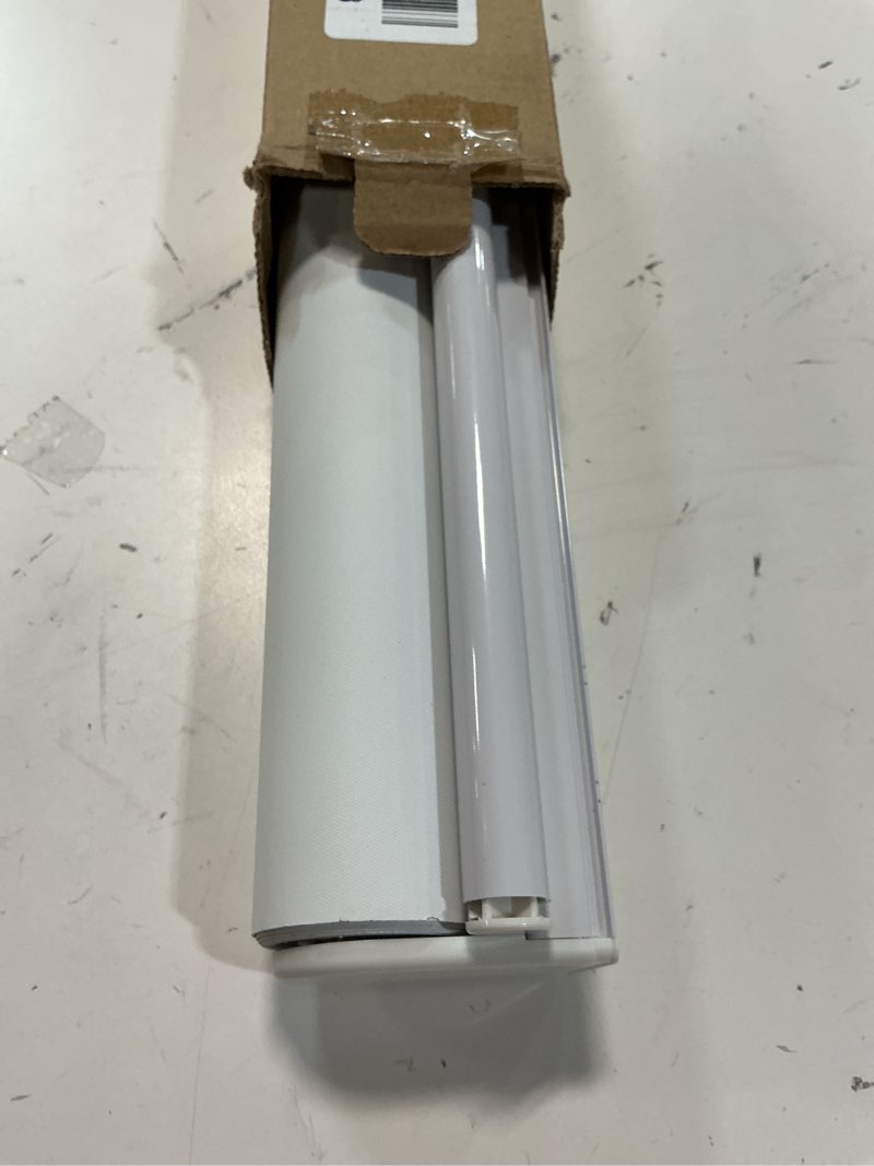 Condition photo showing As Is for chrisdowa cordless blackout roller shades for windows, thermal insulated uv protection pull down shades, total blackout window blinds for home, office, bedroom, door (22" w x 72" h, white) 22"w x 72"h white
