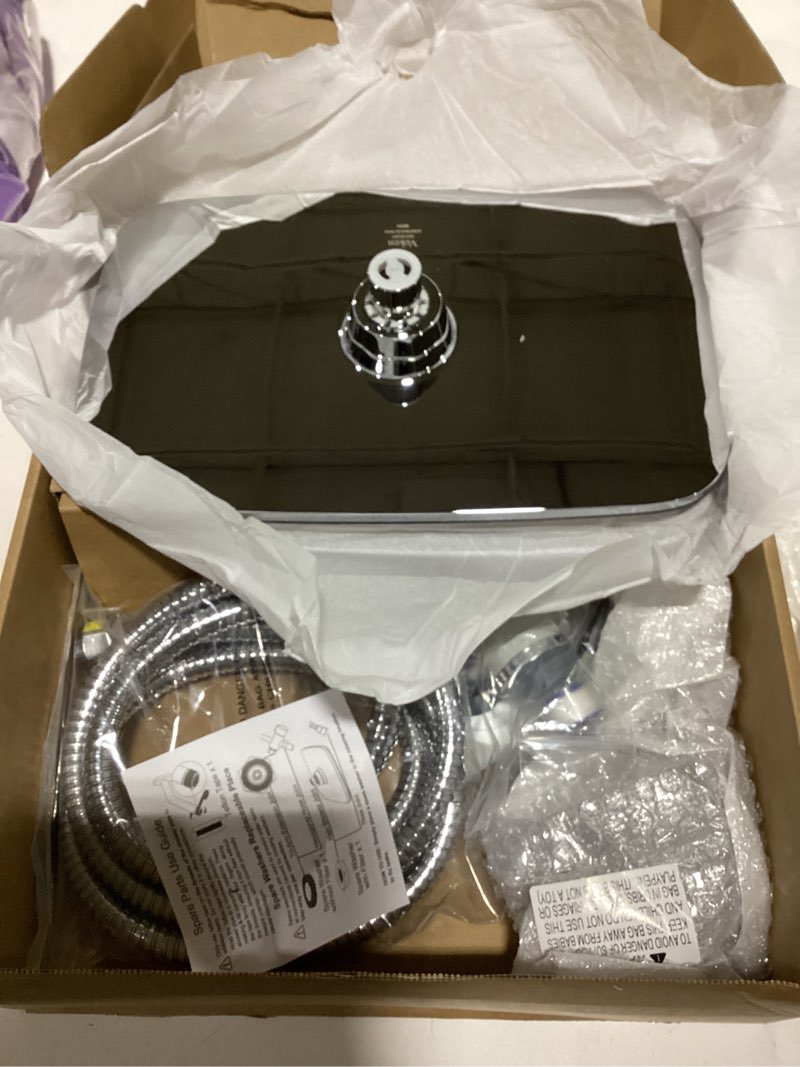 Condition photo showing New/Like New for Veken 11.8" Rain Shower Head with Handheld, High Pressure Handheld Shower with Multi Spray Modes, Rainfall Combo with 15" Metal Extension Arm, Detachable Dual Shower, Bathroom Decor, Chrome Silver 11.8" Full-body Coverage Chrome