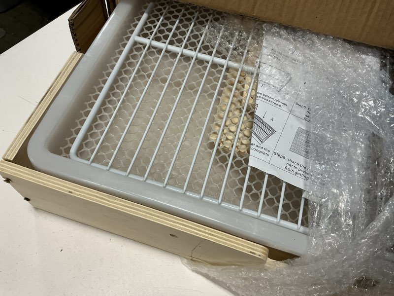 Condition photo showing item condition for Large 2-in-1 Rabbit Hay Feeder & Litter Box Set, Wood, Mess Proof, for Guinea Pigs, Chinchillas, Hamsters, and Rabbits (XXL)