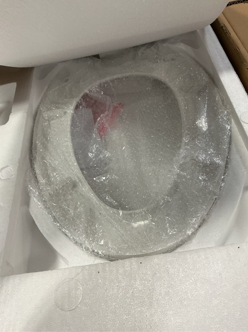 Condition photo showing As Is for questions and answers for los flexi tall toilets for seniors 21 in. elongated white ceramic extra high toilet, 2-piece 1.28 gpf single flush 12 in. rough-in.