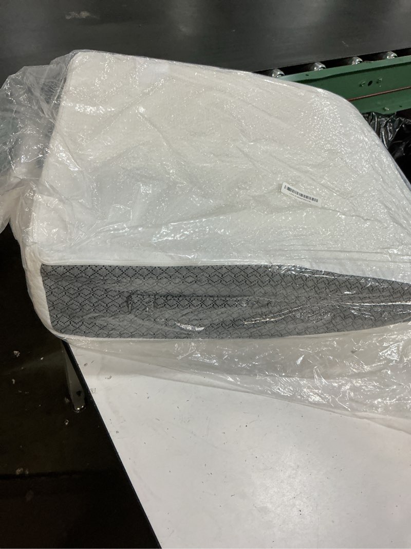 Condition photo showing Good Condition for leg pillow for elevation & support, 24"x22"x6" memory foam cushion with grey white patterned polyester cover, ideal for improving circulation & relaxing leg grey & white flat to top 6 in