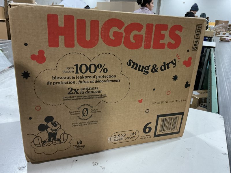 Condition photo showing New/Like New for Huggies Snug & Dry Disposable Diapers - Econ+ Pack - Size 6 - 144ct
