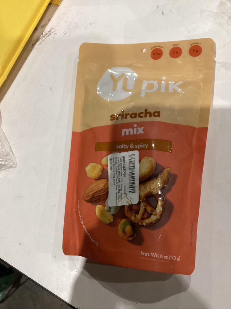 Condition photo showing New/Like New for Yupik Sriracha Mix, 6 Oz, Savory Crunchy Snack, Spicy Blend, BBQ Trail Mix, Protein Snacks, Cashews, Wasabi Peas, Pretzels, Game Night & Party Snack