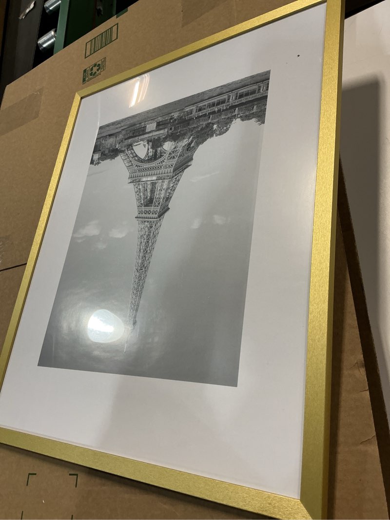 Condition photo showing Good Condition for upsimples 16x20 Picture Frame, Display Pictures 11x14 with Mat or 16 x 20 Without, Wall Hanging Poster Frame, Gold, 1 Pack Gold 16x20