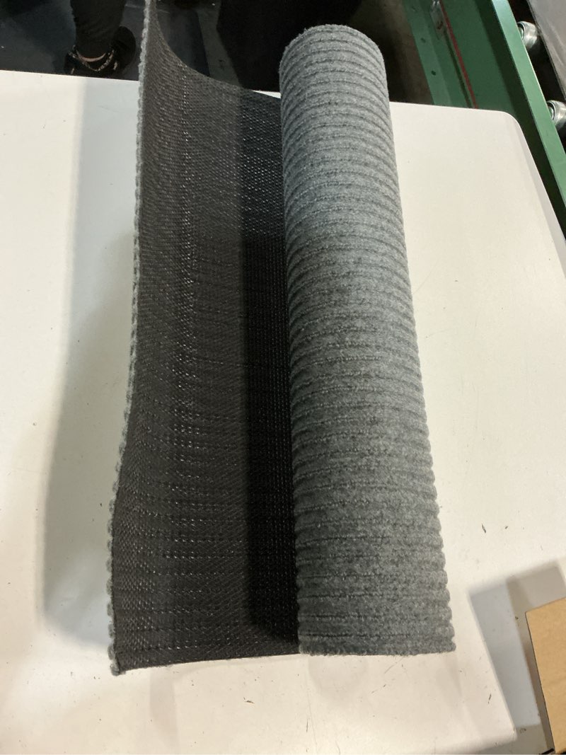Condition photo showing As Is for rugstylesonline tough collection custom size roll runner grey  wide x your length choice slip resistant rubber back area rugs and runners  grey