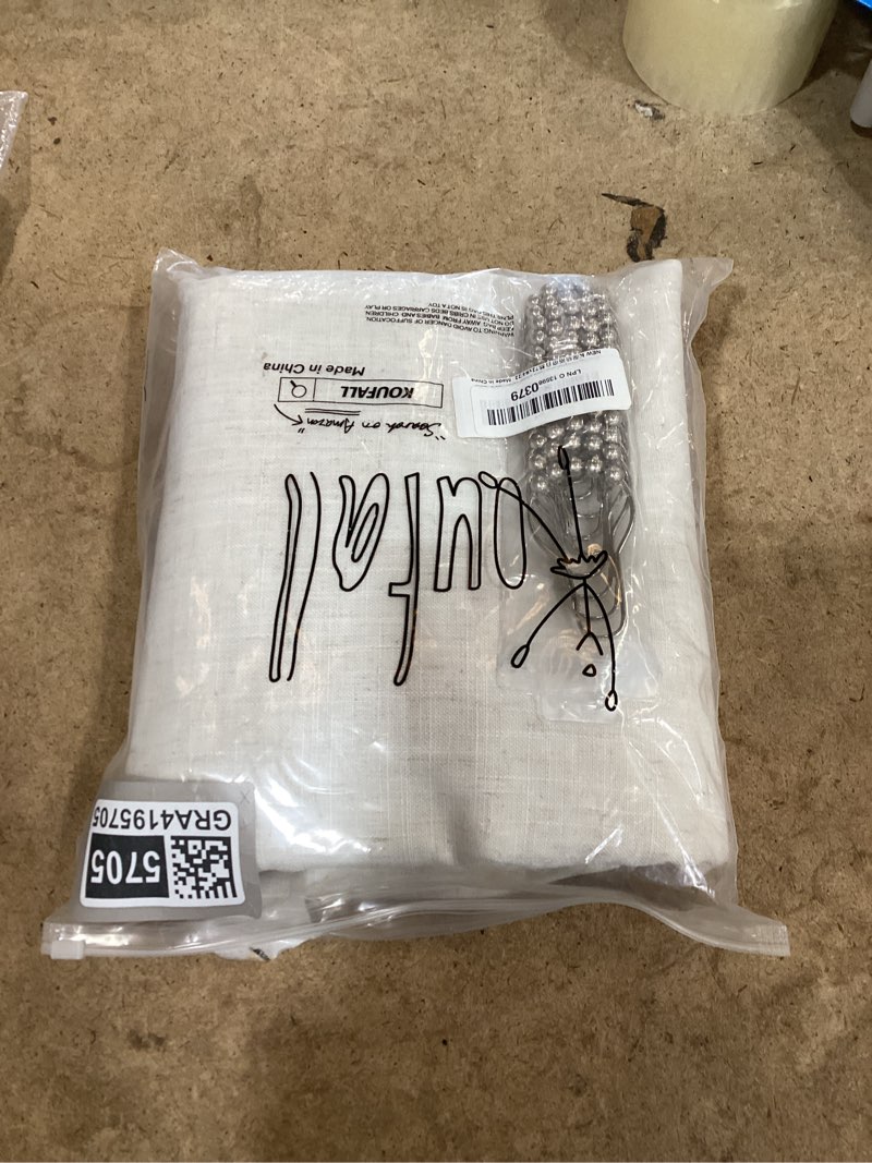 Condition photo showing New/Like New for koufall extra long shower curtains 84 inch length for bathroom waterproof xlong duck cloth rustic fabric elegante linen shower curtain liner set with hooks 72"w x 84"l (pack of 1) natural