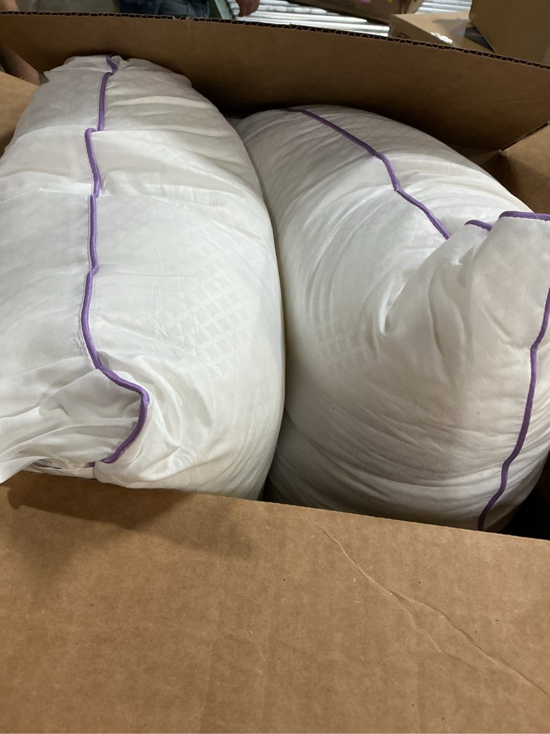 Condition photo showing Good Condition for jollyvogue pillows queen size set of 2, soft supportive bed pillows with super soft down alternative fill, luxury fluffy hotel quality for side, back, and stomach sleepers 2 queen