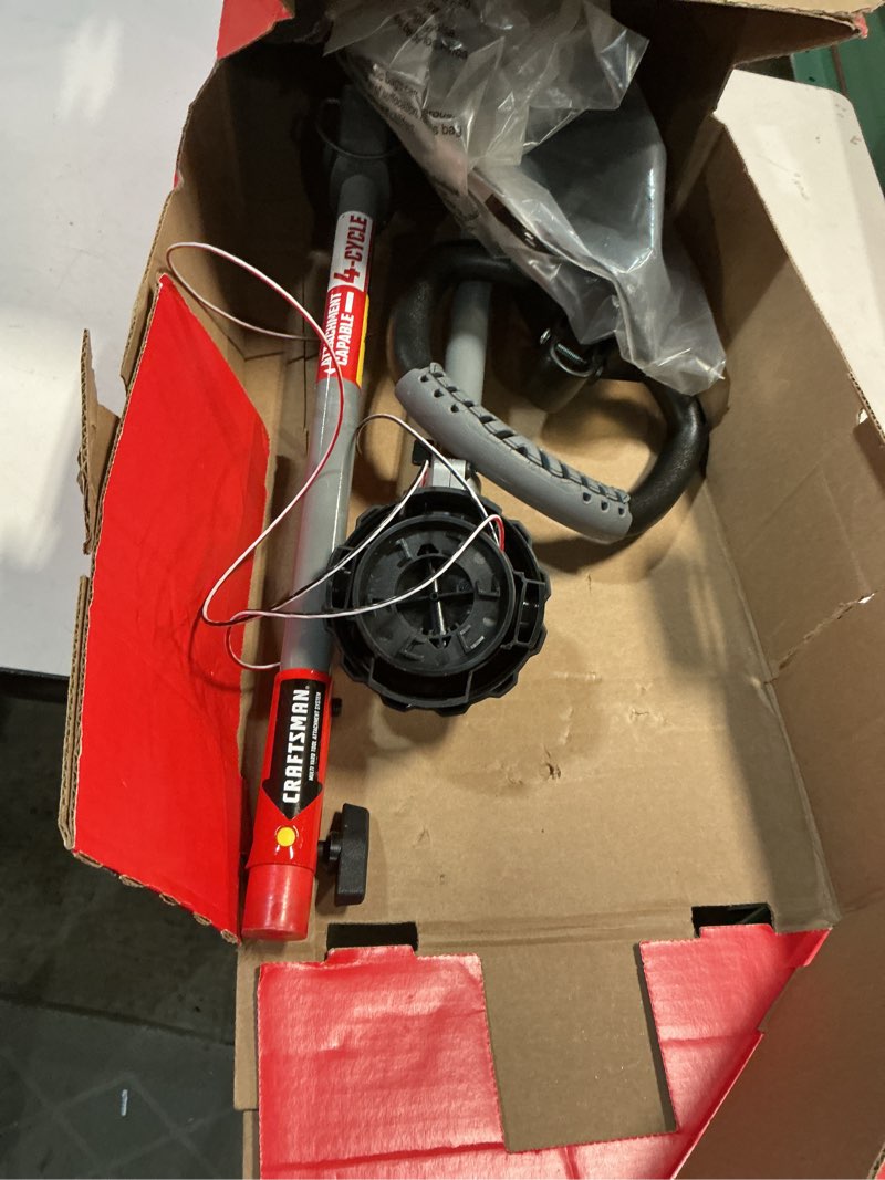 Condition photo showing As Is for craftsman ws4200 30-cc 4-cycle 17-in straight shaft attachment capable gas string trimmer