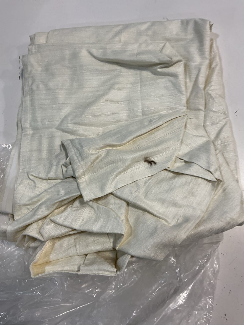 Condition photo showing As Is for quince raw silk curtain, 48x108, ivory