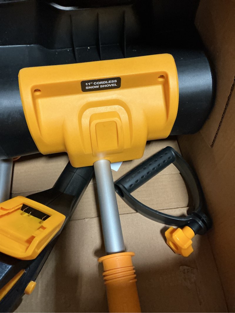 Condition photo showing Good Condition for cordless snow shovel compatible with dewalt 20v max battery (tool only), 11" lightweight electric snow blower with 20ft max throw & adjustable handle, snow thrower for driveway, deck, patio & steps