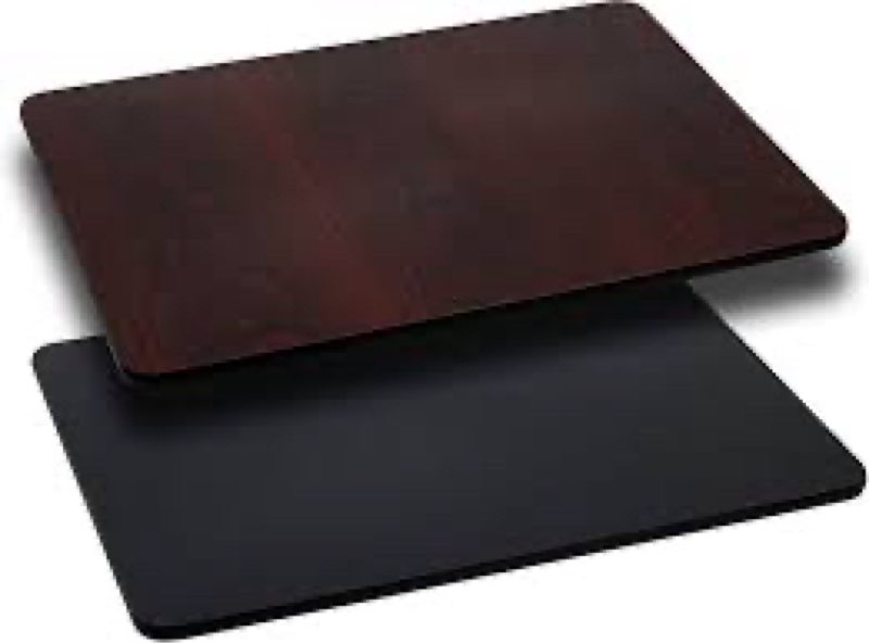 flash furniture glenbrook 2 pack 30'' x 48'' rectangular table top with black or mahogany reversible