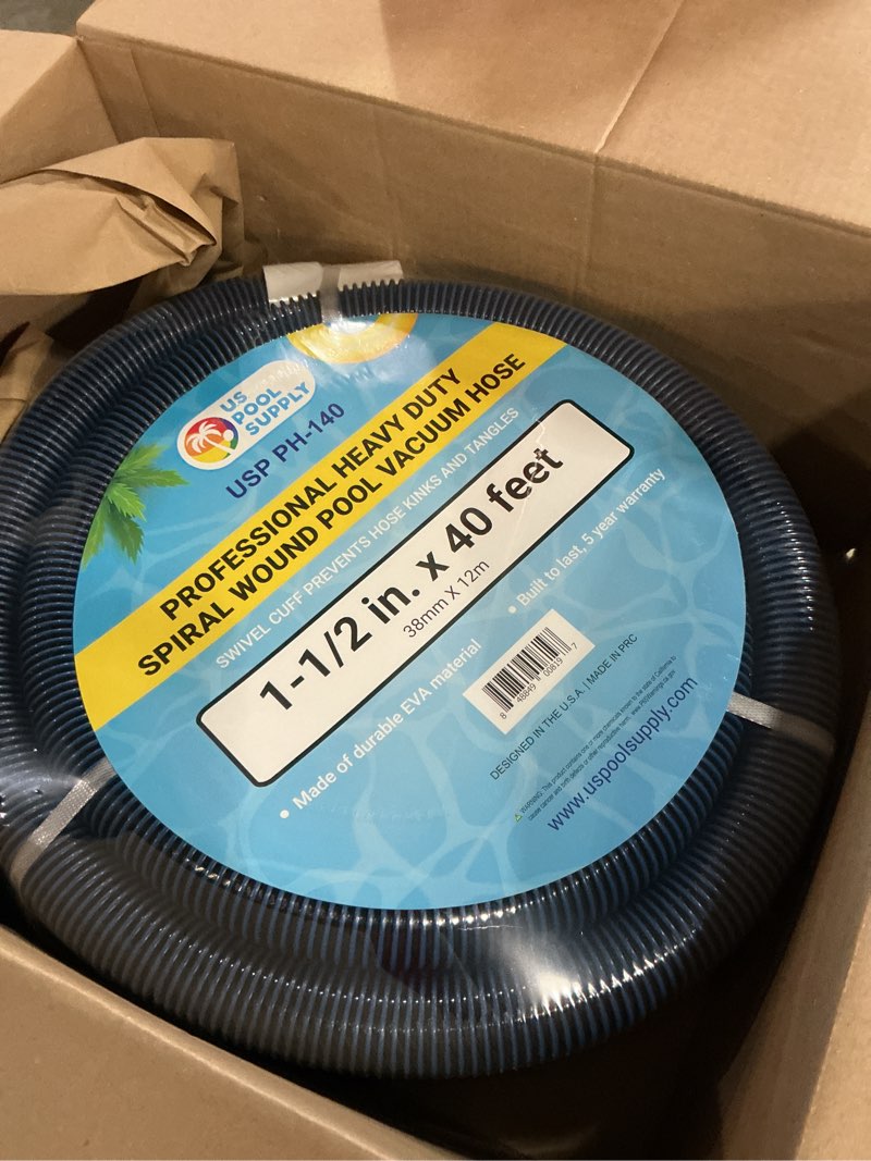 Condition photo showing New/Like New for u.s. pool supply 1-1/2  x 40 foot professional heavy duty spiral wound swimming pool vacuum hose with swivel cuff