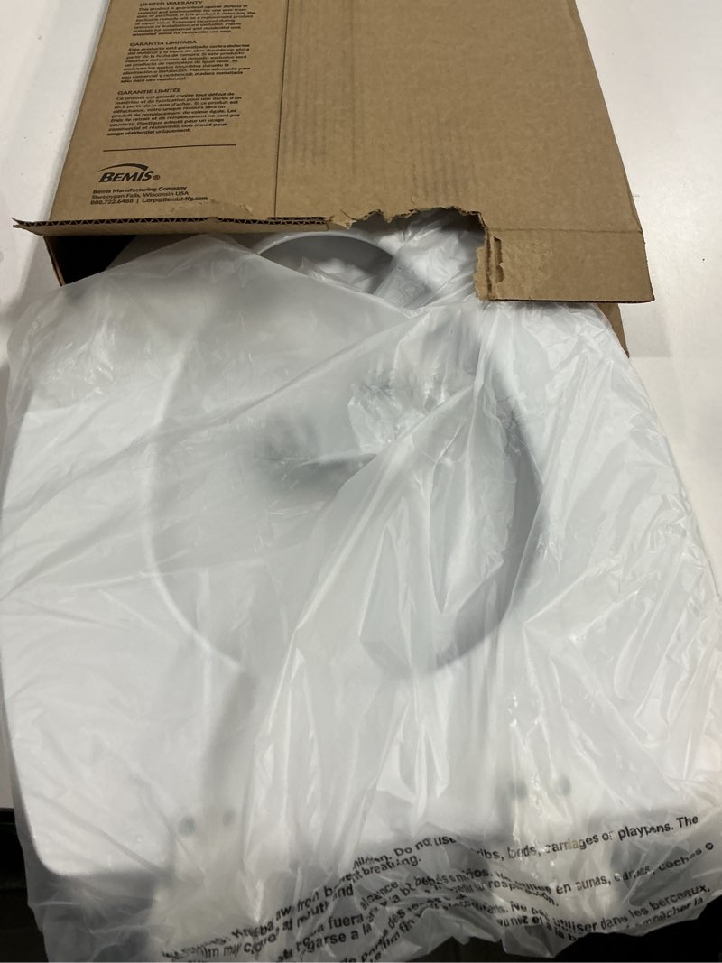 Condition photo showing New/Like New for Bemis 1500EC 390 Lift-Off Wood Elongated Toilet Seat, Cotton White (Pack of 1)