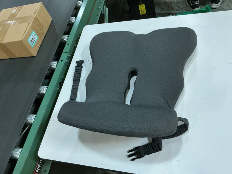 Condition photo showing Good Condition for Seat Cushion for Truck Driver, Memory Foam Truck Seat Cushion with L-Shaped Ergonomic Design, Lumbar Support Pillow & Tailbone Pain Relief for Long Driving, Semi Truck Accessories Gray-black Average Size
