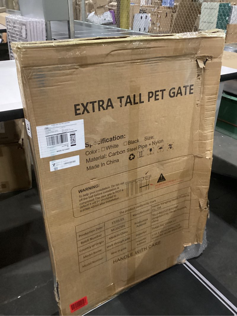 Condition photo showing Good Condition for 51'' Extra Tall Cat Gate for Doorways 30-40.9'' Wide, Climb Proof Pet Dog Gates for Kitten Dogs, Pressure Mounted No Drilling Cats Fence Barrier White
