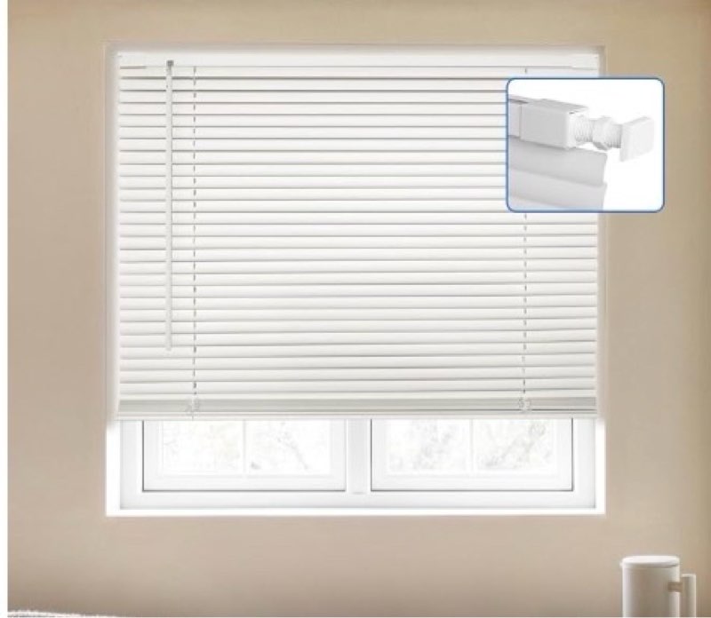 MYshade No-Drill Cordless Horizontal Mini Blinds – 22" W x 64" H Tool-Free Inside Mount Window Blind