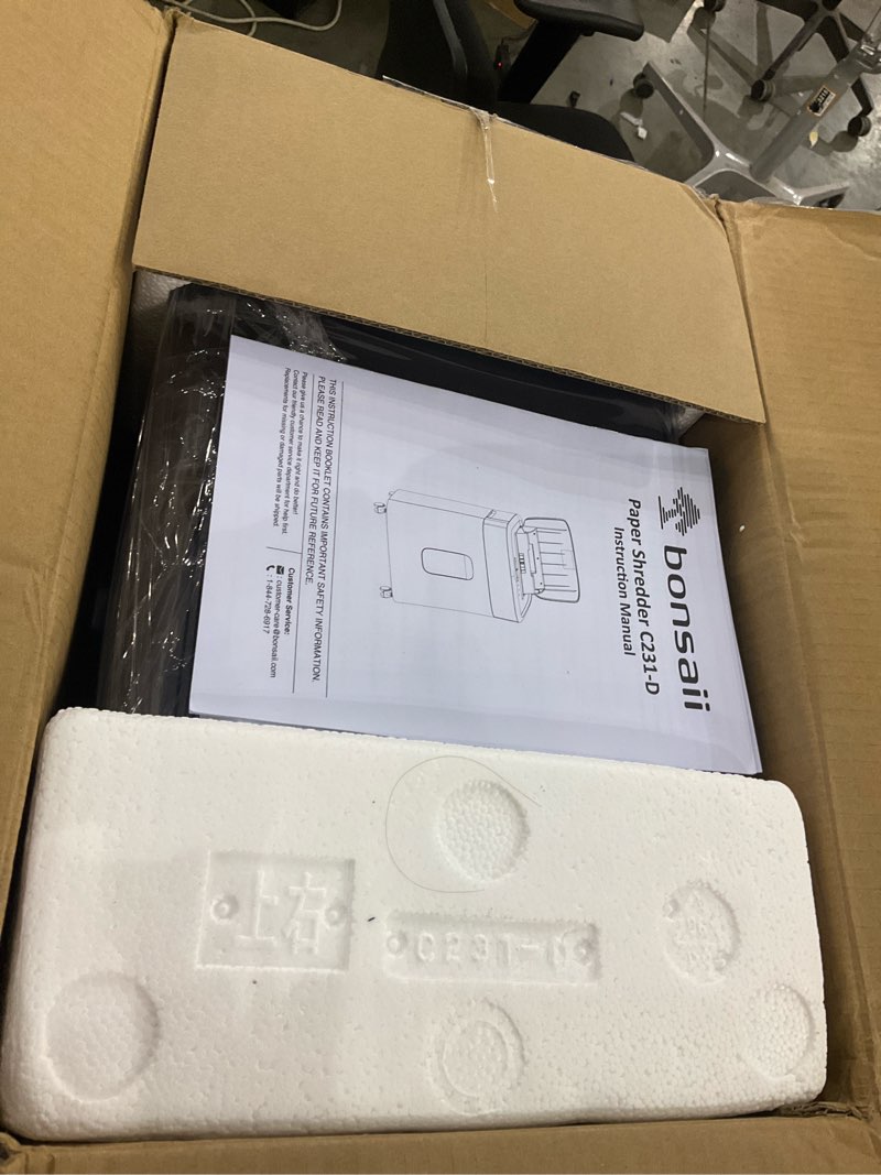 Condition photo showing New/Like New for Bonsaii 100 Sheets Auto Feed Paper Shredder, Up to 30 Minutes Shredders for Home Office Use, Micro-Cut Heavy Duty Shredder / 4.2 Gallons/Security Level P-4 (C231-D) 100-Sheet Auto Feed