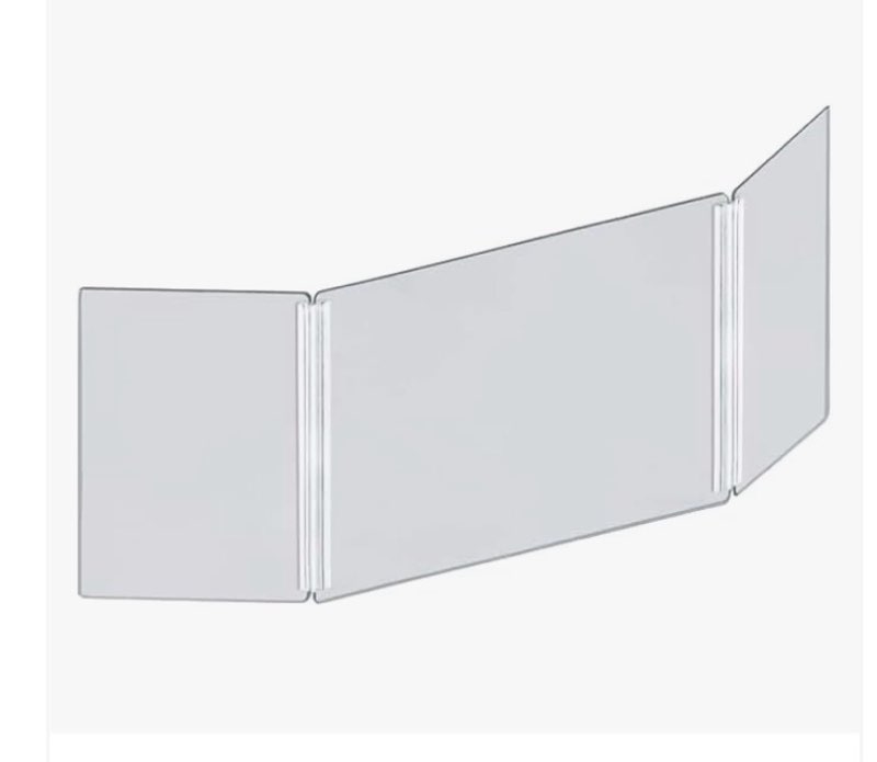 azar displays tri-fold protective sneeze guard for counter and desk - portable plexiglass barrier - 