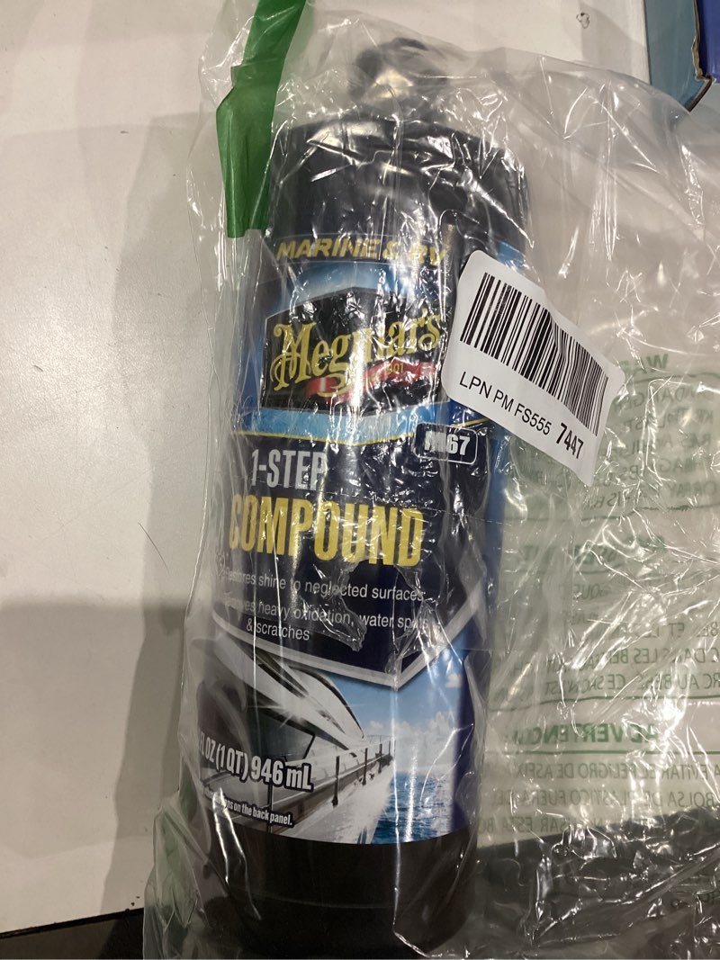 Condition photo showing As Is for Meguiar’s Marine/RV One Step Compound, M6732, Removes Oxidation, Stains, Scratches, and Water Spots, Restores Color and Shine to Fiberglass Gel Coat Finishes, Christmas Gift Ideas for Car Dads, 32 Oz 32 Fluid Ounce One-Step Compound (32 Oz)