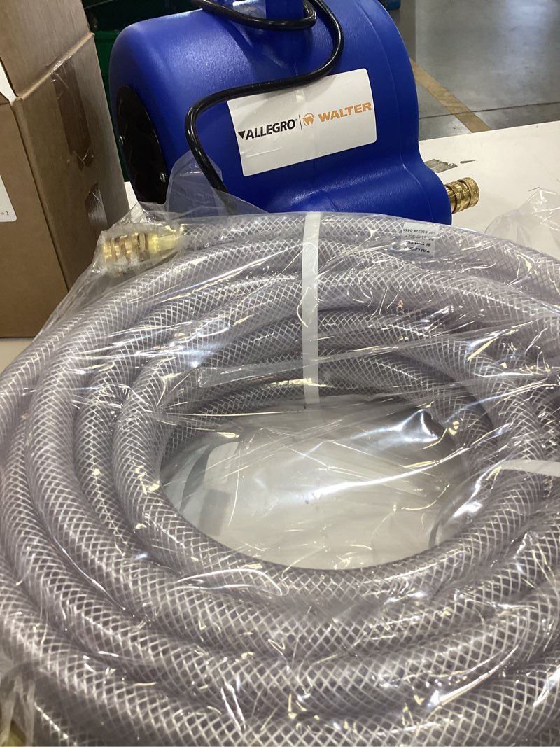 Condition photo showing Good Condition for 1- worker double bib hood breathing air blower respirator system w/ 50' hose