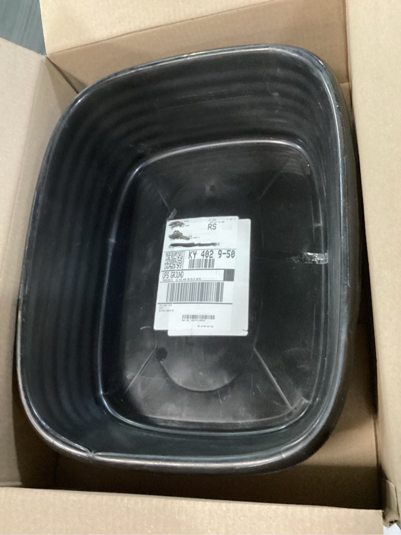 Condition photo showing As Is for arm & hammer rimmed cat litter box with high sides and microban, made in usa | tall sturdy walls help contain spray, scatter and spills, easy everyday scooping, durable tray suits messy diggers at home pearl white/ dark gray standard