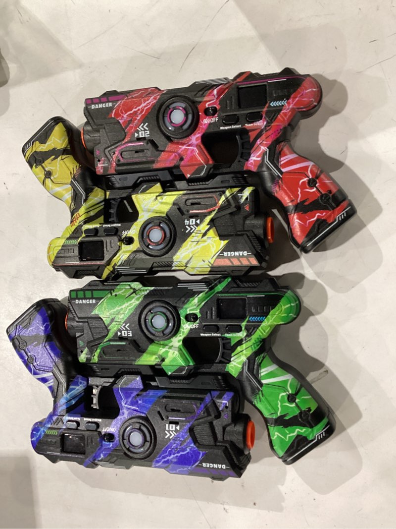 Condition photo showing Good Condition for laser tag guns set of 4 with digital led vests score display,cool outdoor toys for kids ages 8 9 10 11 12+ boys girls children teens adults birthday gifts toys christmas