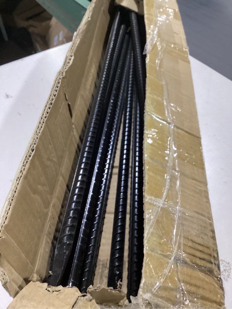 Condition photo showing Good Condition for rebarstakes 16 inches rebar stakes (12pcs) ground anchors steel plant support garden stake metal straight camping spikes with chisel point end, black
