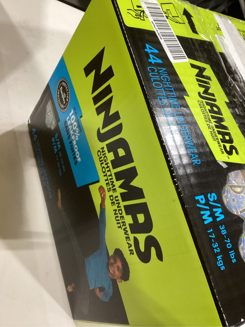 Condition photo showing Good Condition for Ninjamas Boys Bedwetting Nighttime Underwear, Size S/M (38-70 lbs), 44 Count, Overnight Protection, Ultra Absorbent, Hypoallergenic Small/Medium 44