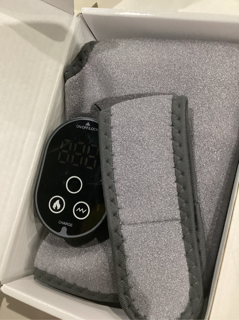 Condition photo showing As Is for Cordless Foot and Ankle Massager for Pain Relief, Ankle Heating Pad with Massage, Foot Massage with Heating, Foot Heel Pain Relief, Adjustable Timer, 6 Heat Levels, 3 Vibration Modes, Single One One Gray