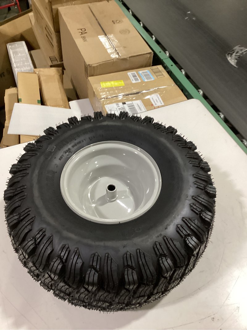Dark Gray Lawn Mower Turf Tire and Wheel - 3/4 Inch Axle, 2.90 Inch Hub, Compatible with Part 490-327-0002
