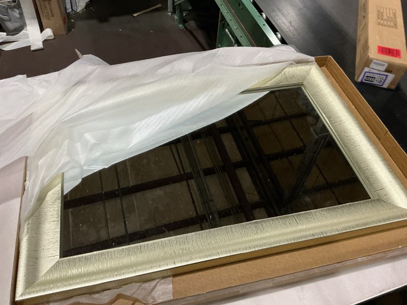 Condition photo showing Good Condition for Black Framed Bathroom Mirror, 20x30 Inch Rectangle Mirrors with Tempered Glass for Bathroom Bedroom or Entryway, Vertical & Horizontal Hanging 30"L x 20"W Black