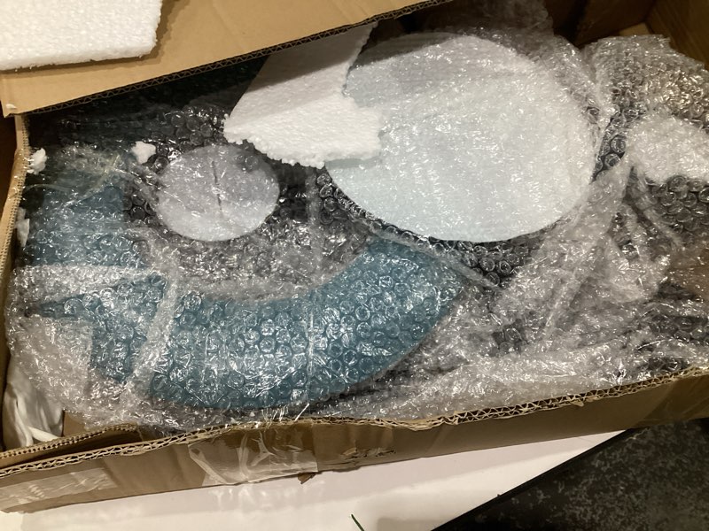 Condition photo showing As Is for Modern Metal Wall Decor,Geometric Circle Contemporary Home Decor, Large 42x 16 Inches Metal Wall Sculpture,Handmade Wall Hanging Wall Decor for Living Room/Dinning Room/Bedroom/Entryway/Hallways Art Deco 42"L x 16.5"W