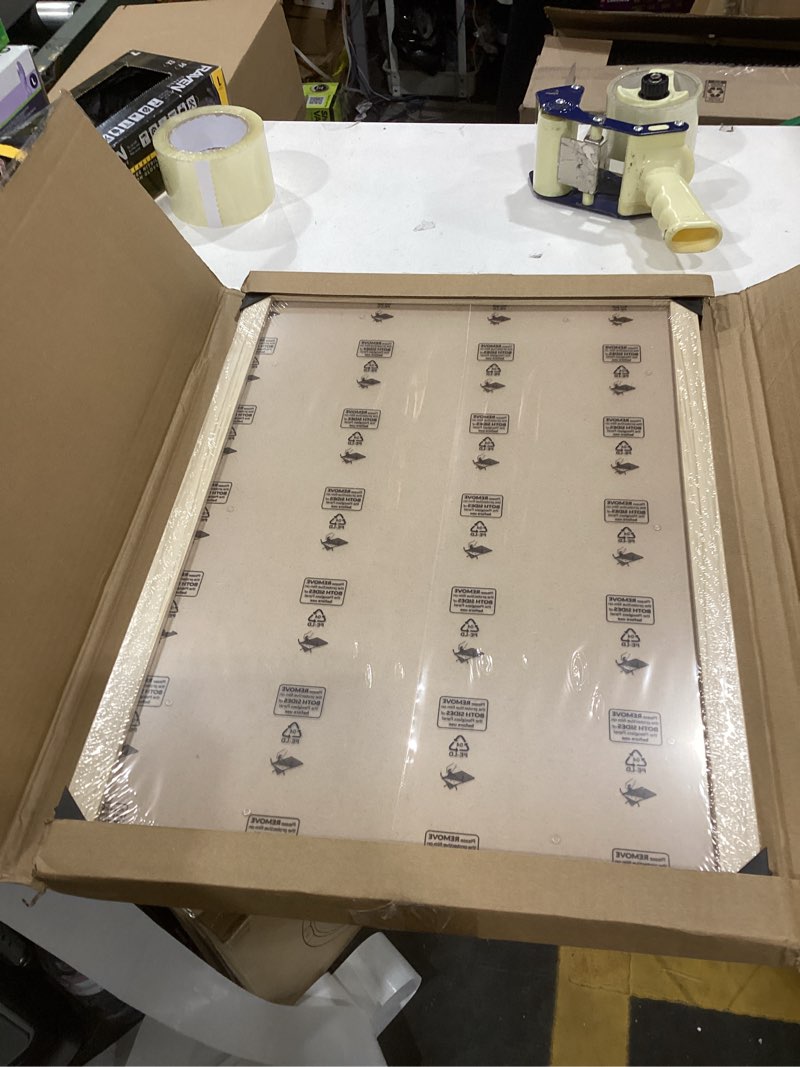 Condition photo showing New/Like New for HLiWEGNS Oak 14x20 Frame - Single Frame - Rustic Woodgrain 14 x 20 Poster Frame with Plexiglass for Wall Gallery Display, 14x20 Picture Frame for Puzzles, Artwork, Photos and Posters Oak 14x20 in