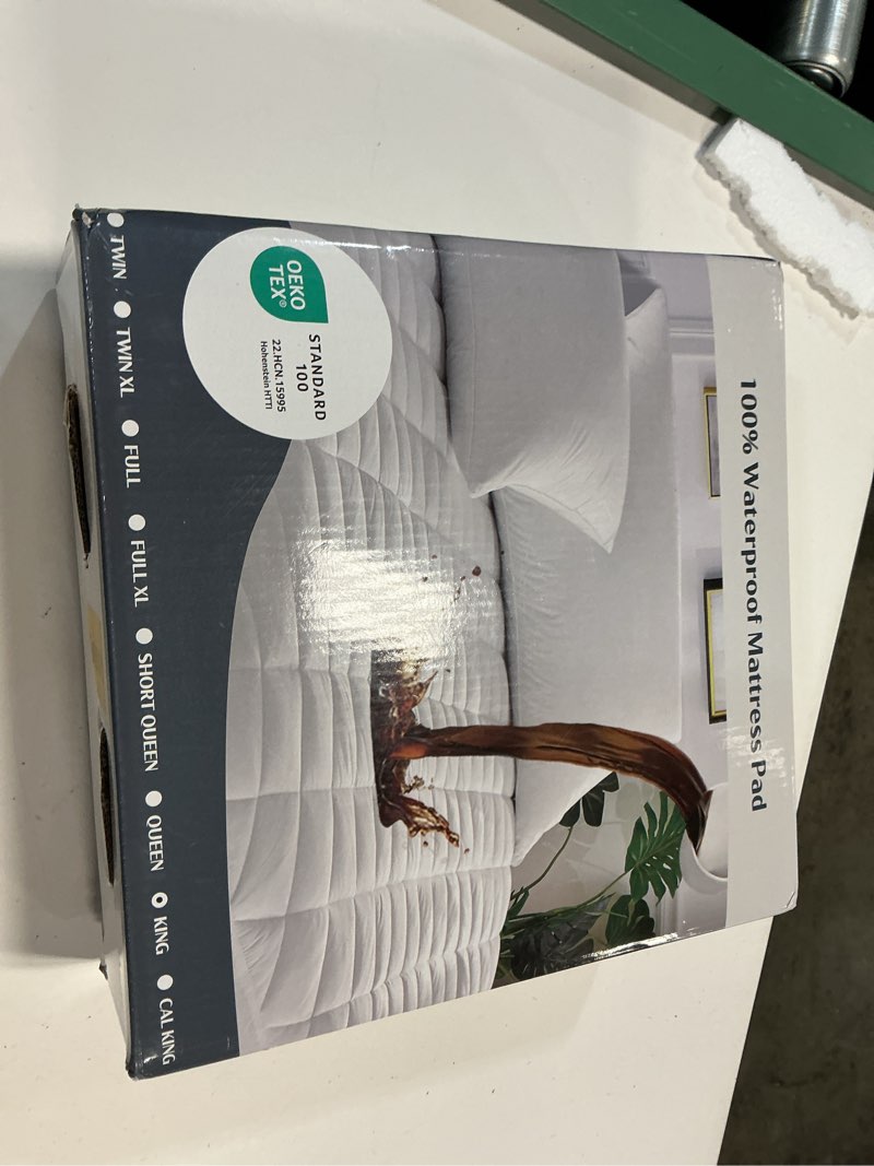 Condition photo showing New/Like New for unilibra king mattress cover waterproof, deep pocket mattress pad protector fits to 6''-21'', breathable hollow cotton filling quilted mattress protector for king size king soft microfiber