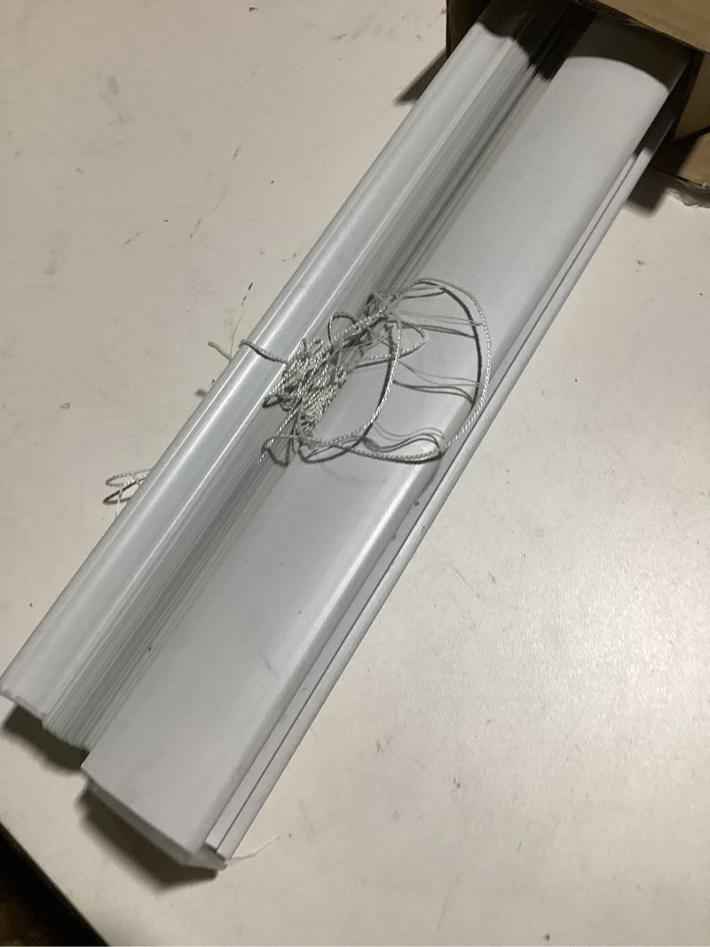 Condition photo showing As Is for CHICOLOGY Blinds for Windows , Mini Blinds , Window Blinds , Door Blinds , Blinds & Shades , Camper Blinds , Mini Blinds for Windows , Horizontal Window Blinds , Gloss White, 48"W X 72"H 48"W X 72"H White (Commercial Grade)