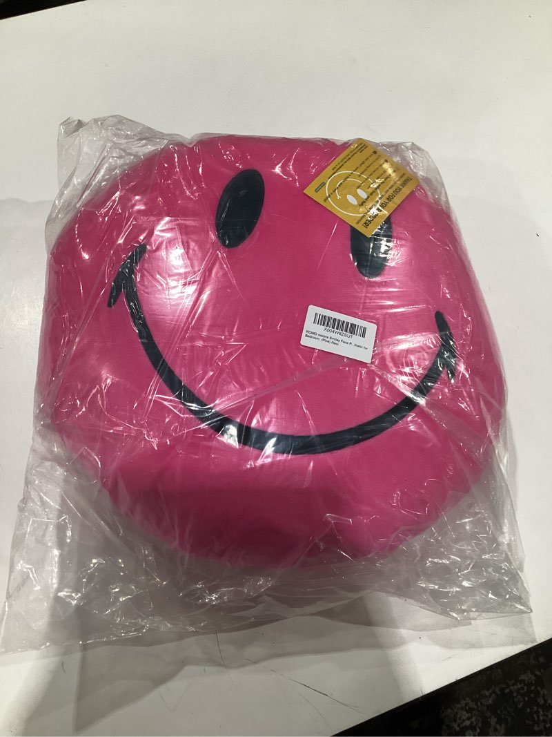 Condition photo showing New/Like New for Smiley Face Pillow - Cute Plush for Fun Bedroom Decor - 16\" X 16\" Soft Cotton Cool Kids' Throw Pillows with Inserts Included - Birthday Gift - Room Decor Aesthetic for Bedroom. (Pink)