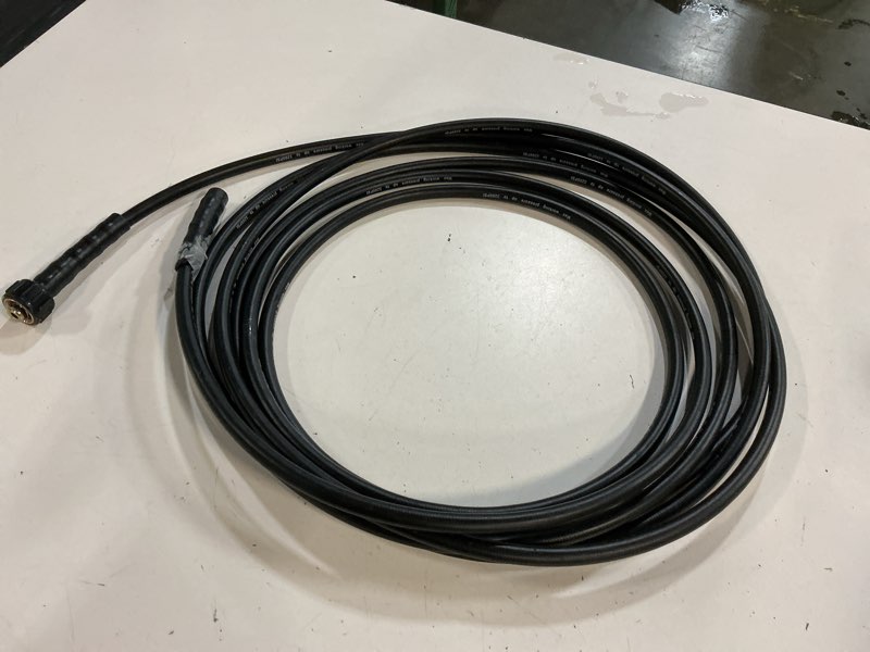 Condition photo showing Good Condition for guitrees 25ft 5/8 heavy duty rubber garden hose - 300psi working, 1000psi burst - hot/cold water - five-layered braiding for durability - versatile for gardening, agriculture, construction(black) 5/8 25ft male to female black